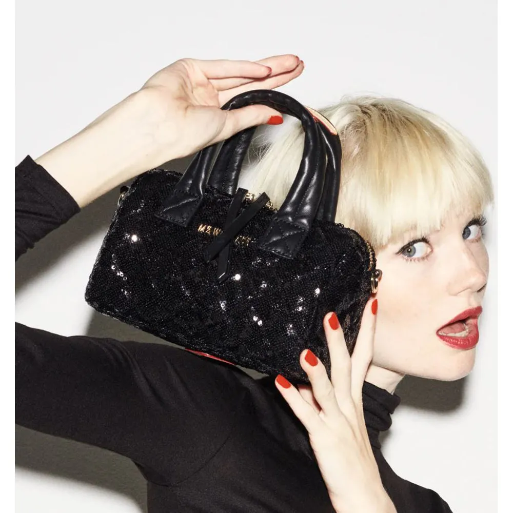 Medium Satchel - Black Sequin