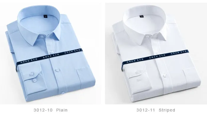 Men's Formal Solid Business Regular-fit Single Patch Pocket Shirt