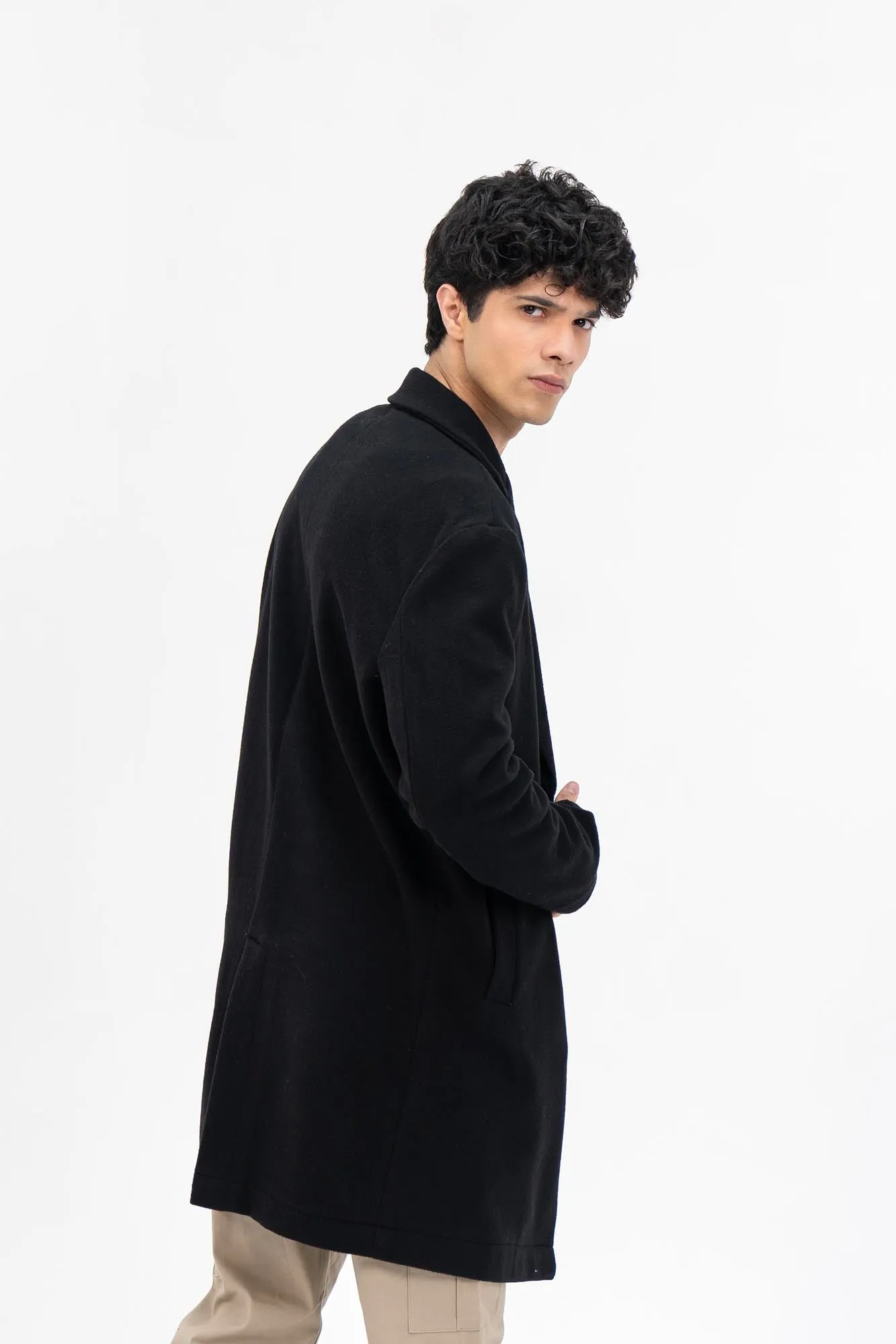 Men's Wool Coat - Black