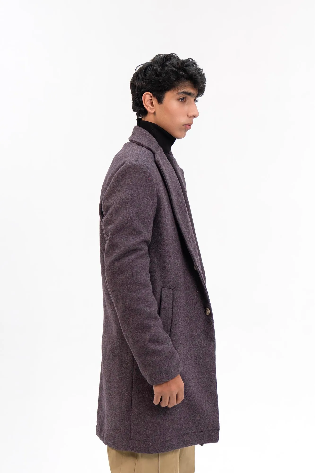 Men's Wool Coat - Charcoal