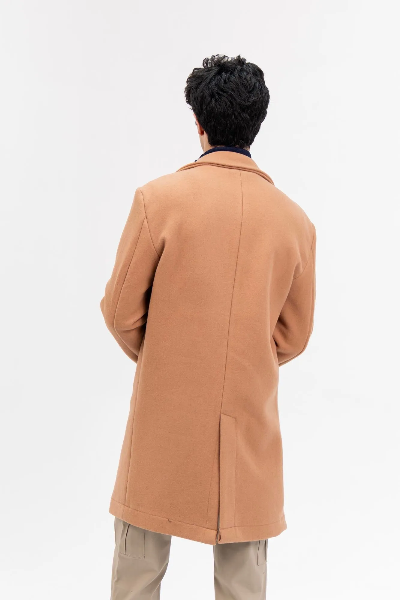 Men's Wool Coat - Light Brown