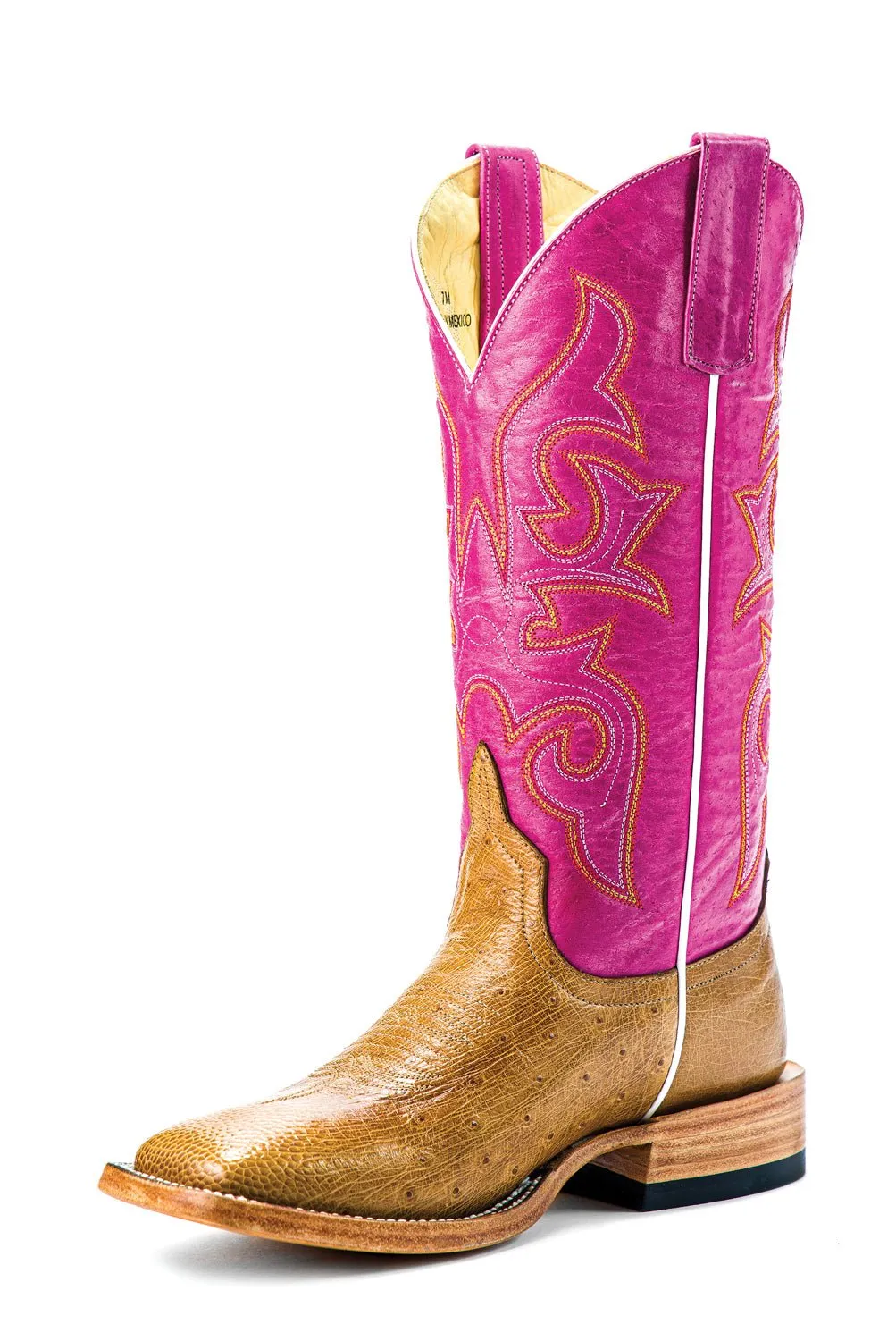 Miss Macie Bean Womens Pink Ostrich 13in Top Hand Fashion Boots 6.5 M