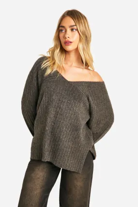 Mixed Rib Longline Sweater