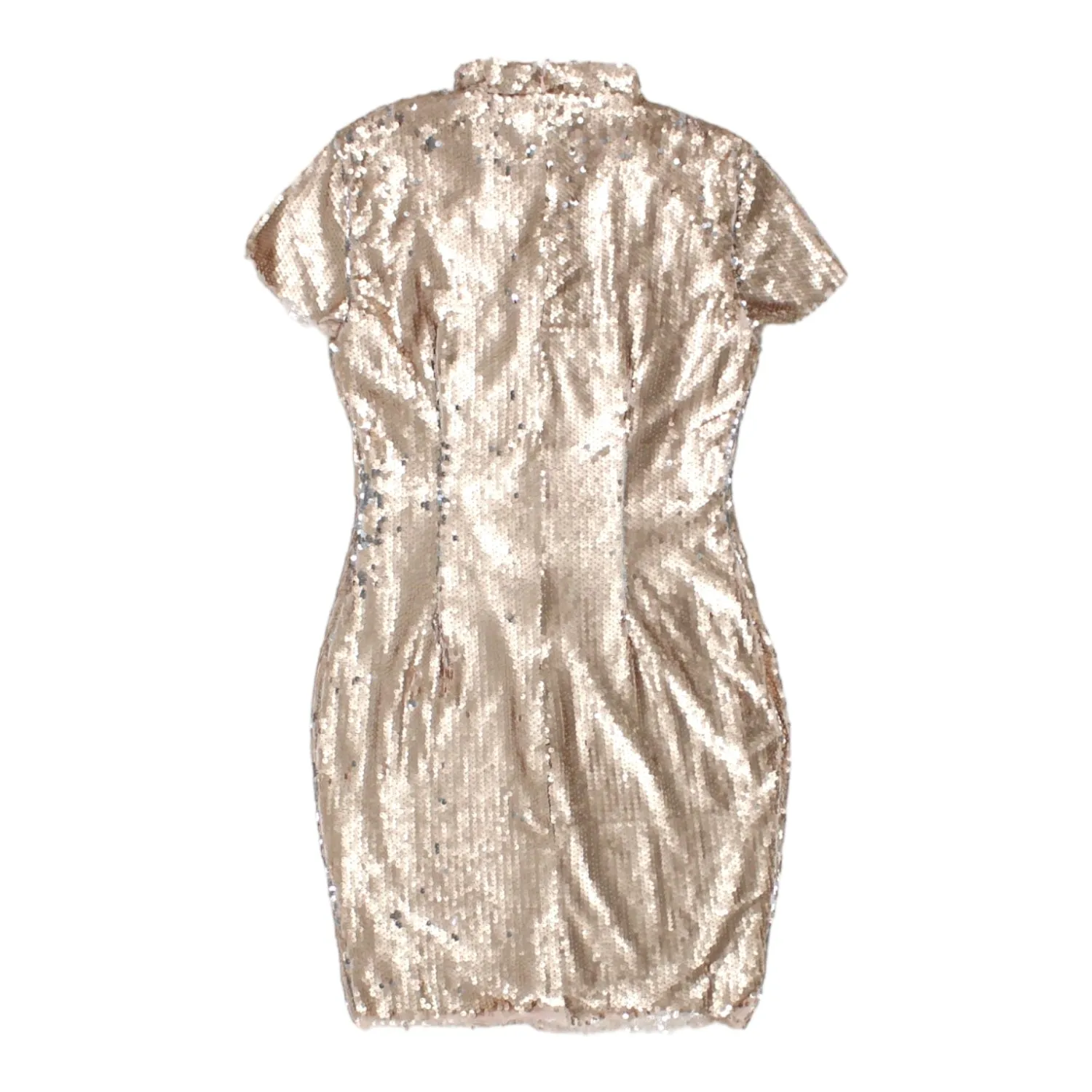 NaaNaa Rose Gold Sequinned Mini Dress