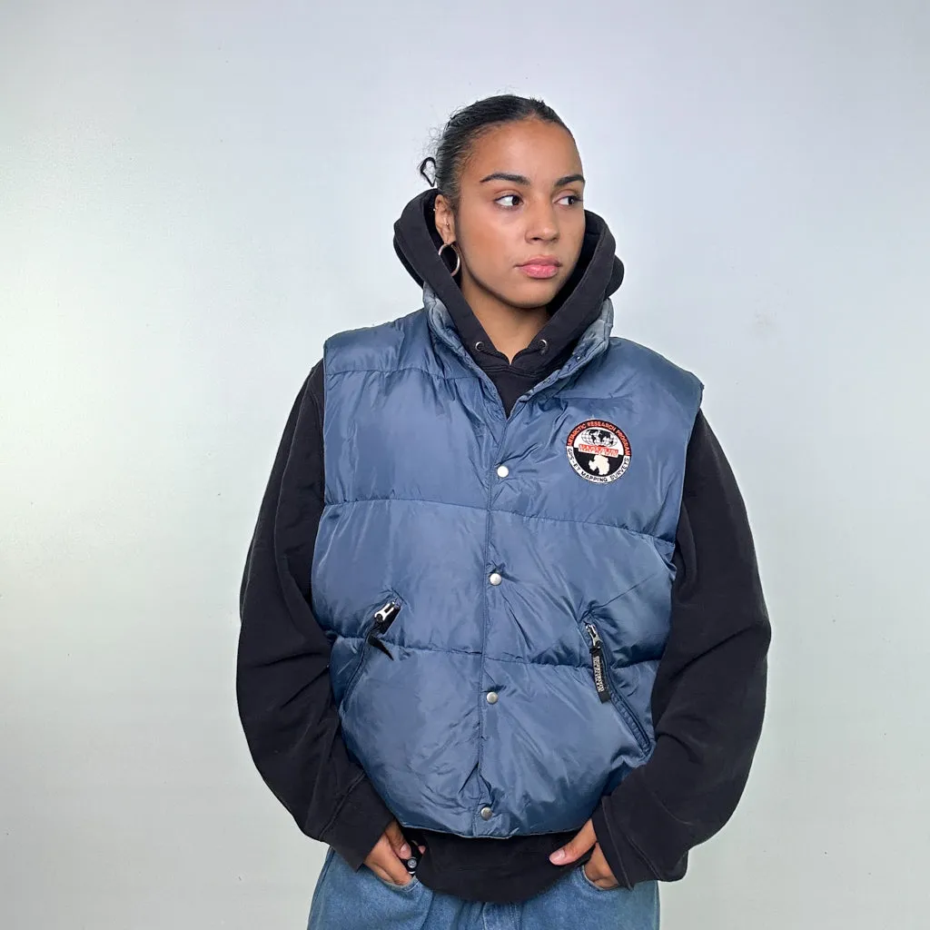 Navy Blue 90s Napapijri Puffer Jacket Coat Gilet (L)