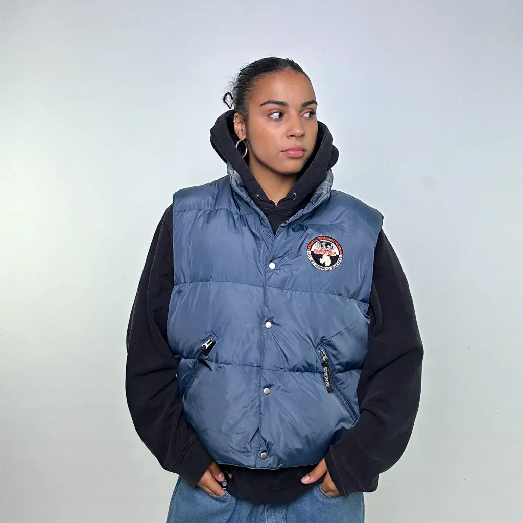 Navy Blue 90s Napapijri Puffer Jacket Coat Gilet (L)