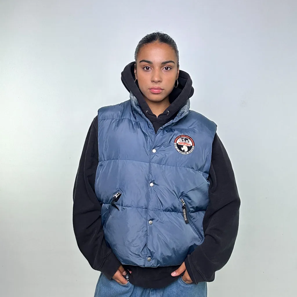 Navy Blue 90s Napapijri Puffer Jacket Coat Gilet (L)