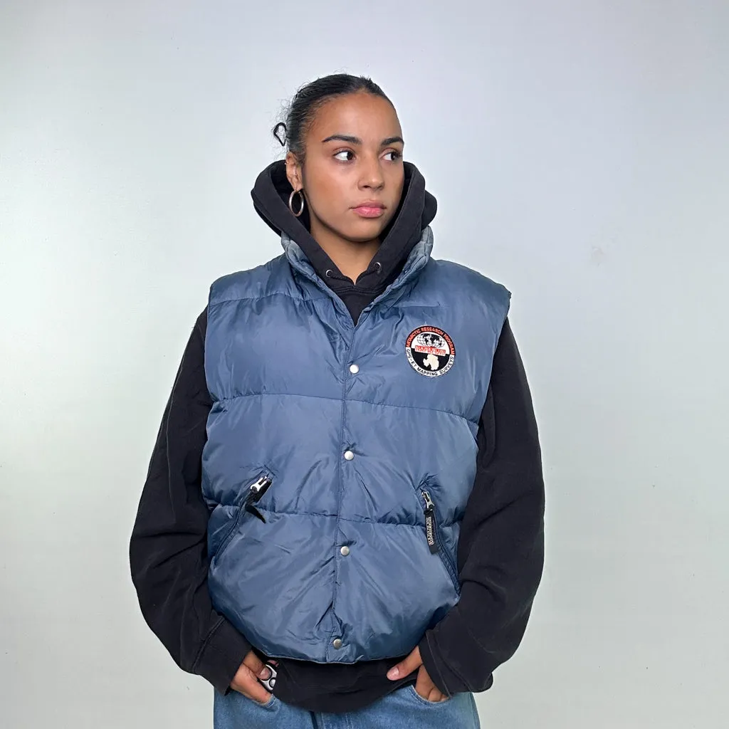 Navy Blue 90s Napapijri Puffer Jacket Coat Gilet (L)