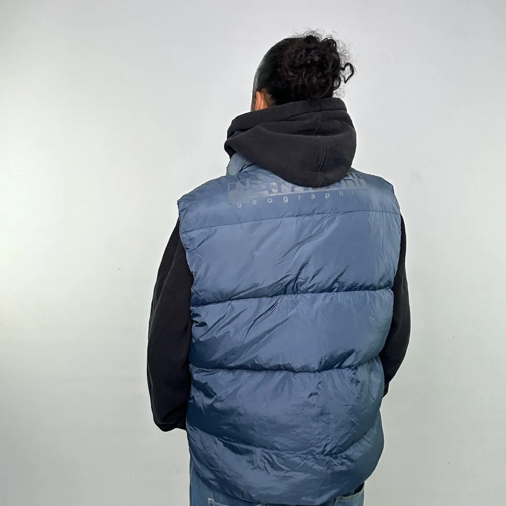 Navy Blue 90s Napapijri Puffer Jacket Coat Gilet (L)