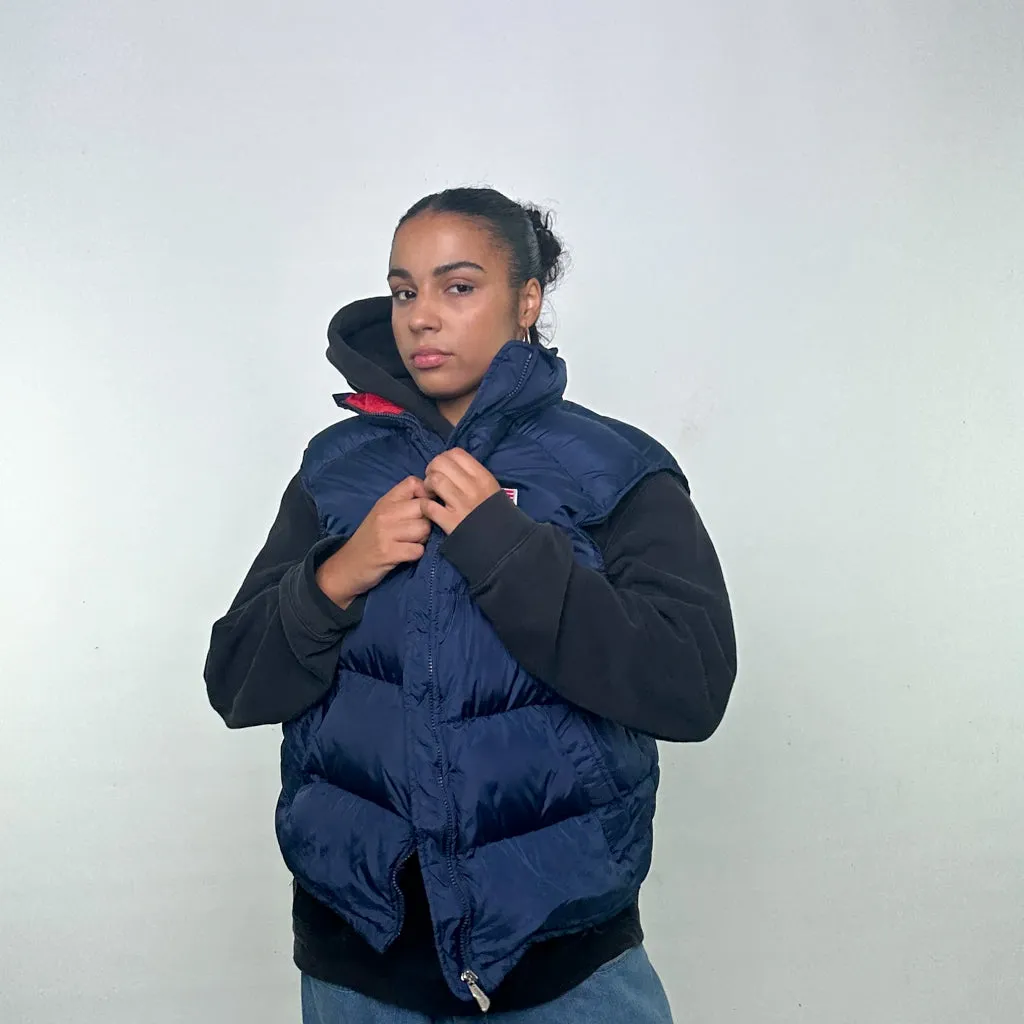 Navy Blue 90s Reebok Puffer Jacket Coat Gilet (XL)