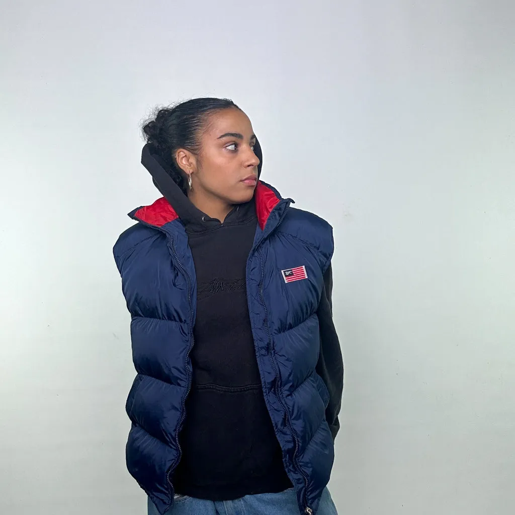 Navy Blue 90s Reebok Puffer Jacket Coat Gilet (XL)