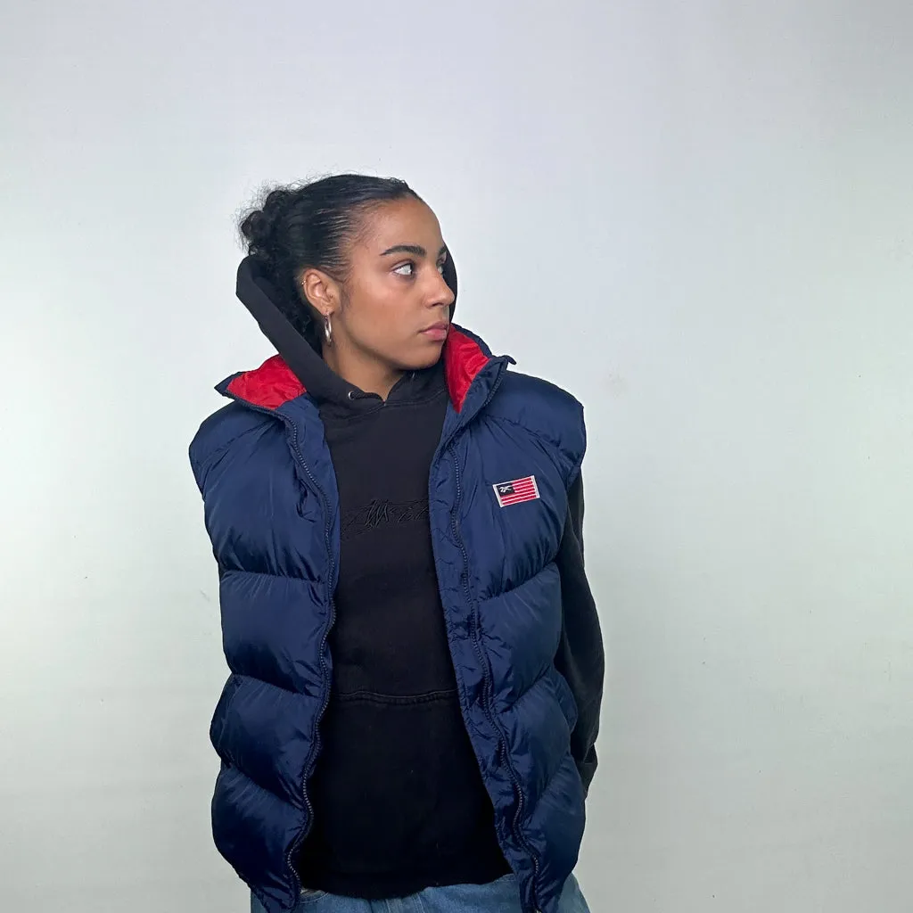 Navy Blue 90s Reebok Puffer Jacket Coat Gilet (XL)