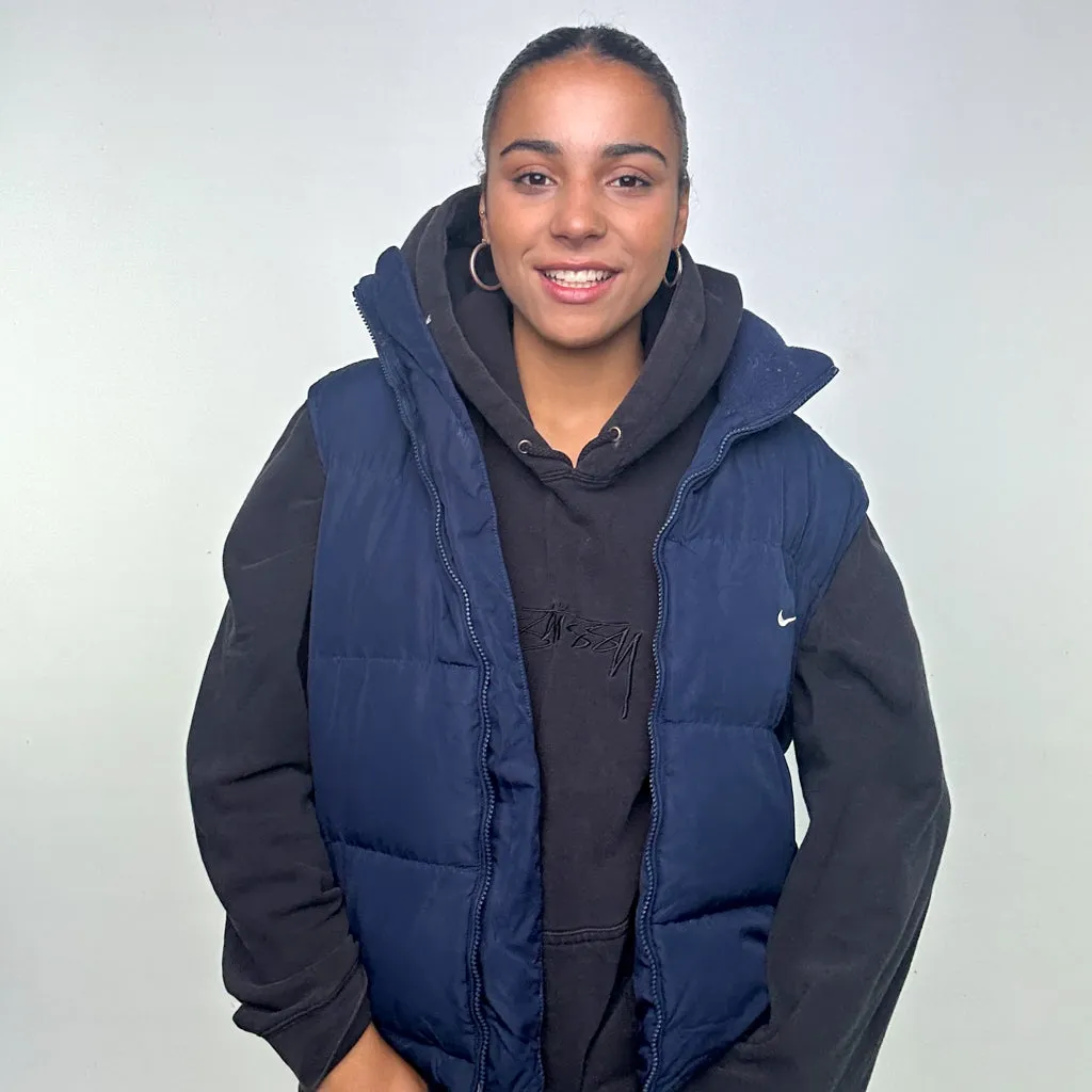 NAVY BLUE Y2KS NIKE PUFFER JACKET COAT GILET (