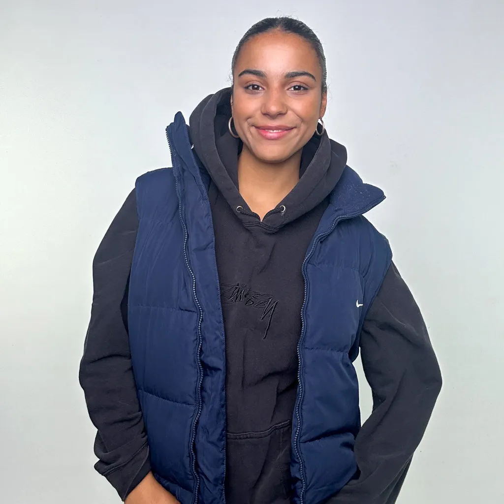 NAVY BLUE Y2KS NIKE PUFFER JACKET COAT GILET (