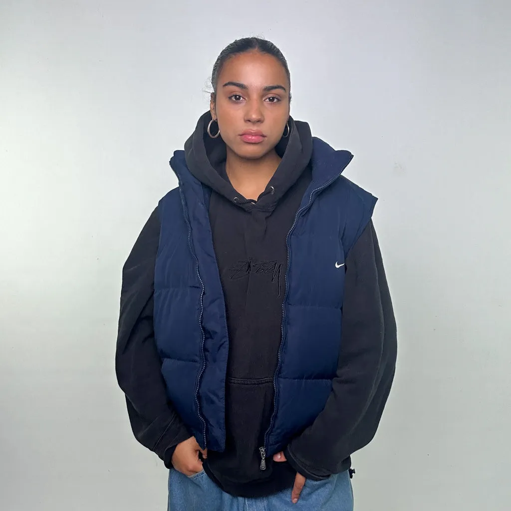 NAVY BLUE Y2KS NIKE PUFFER JACKET COAT GILET (