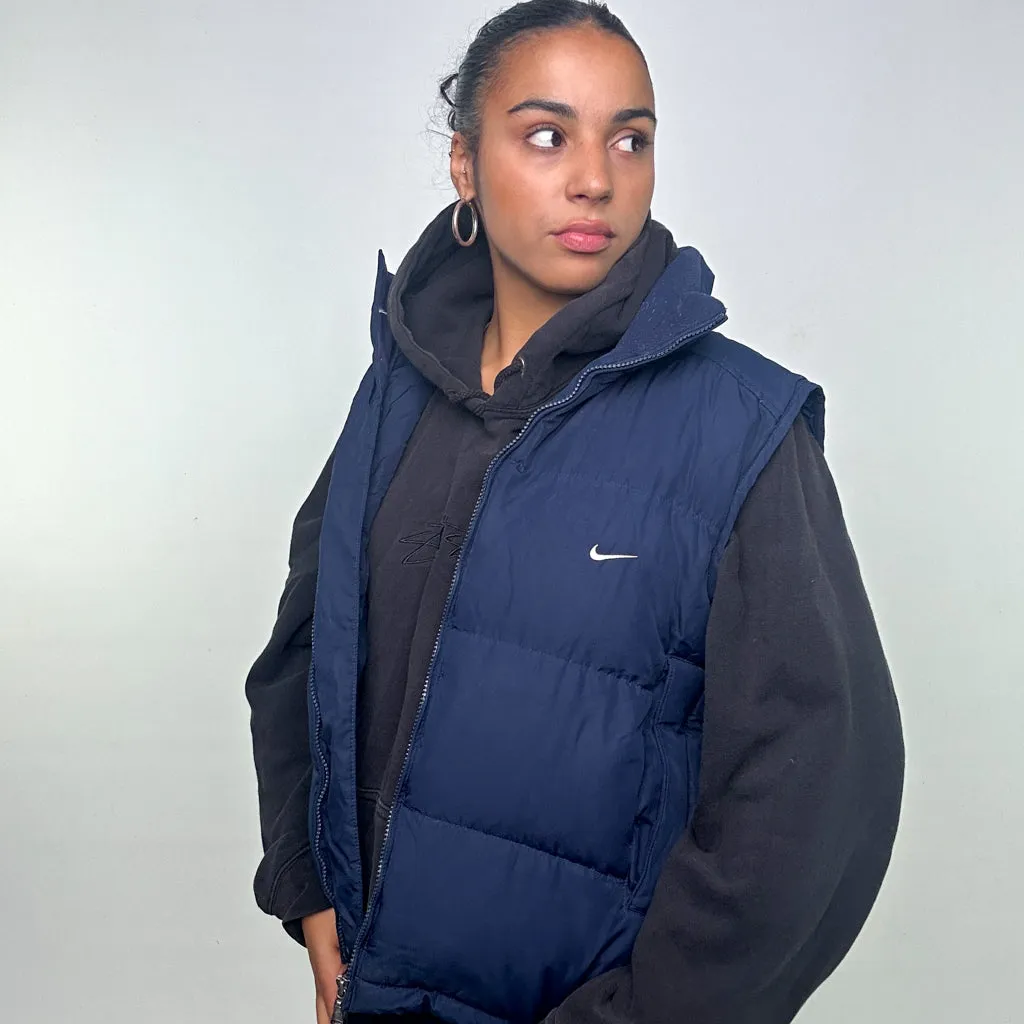 NAVY BLUE Y2KS NIKE PUFFER JACKET COAT GILET (