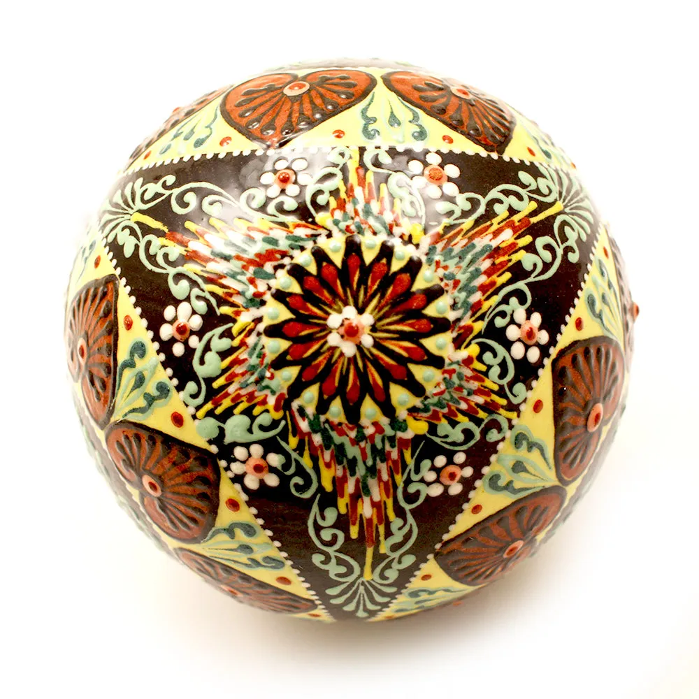 Neon Geometrical Pattern Large Bulb Ceramic Ornament