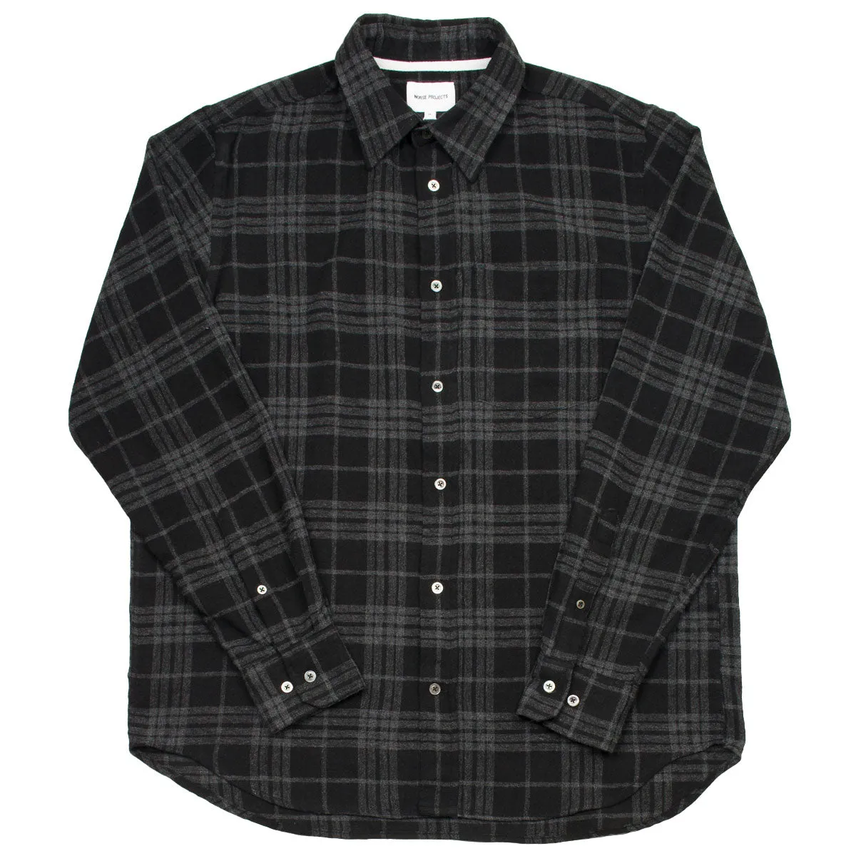 Norse Projects - Algot Relaxed Wool Check Shirt - Charcoal Mel.