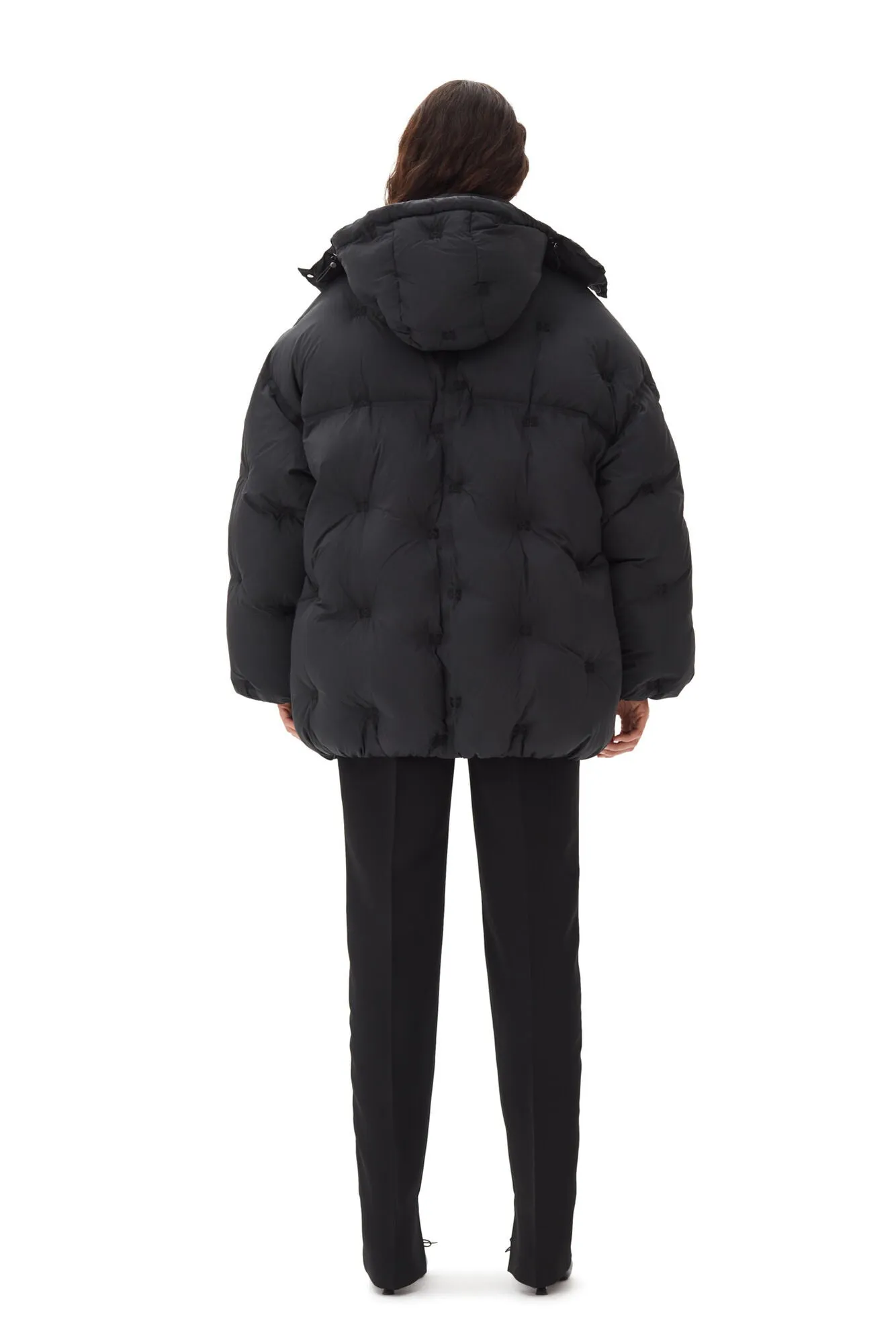 NYLON TECH PUFFER MIDI JACKET - GANNI