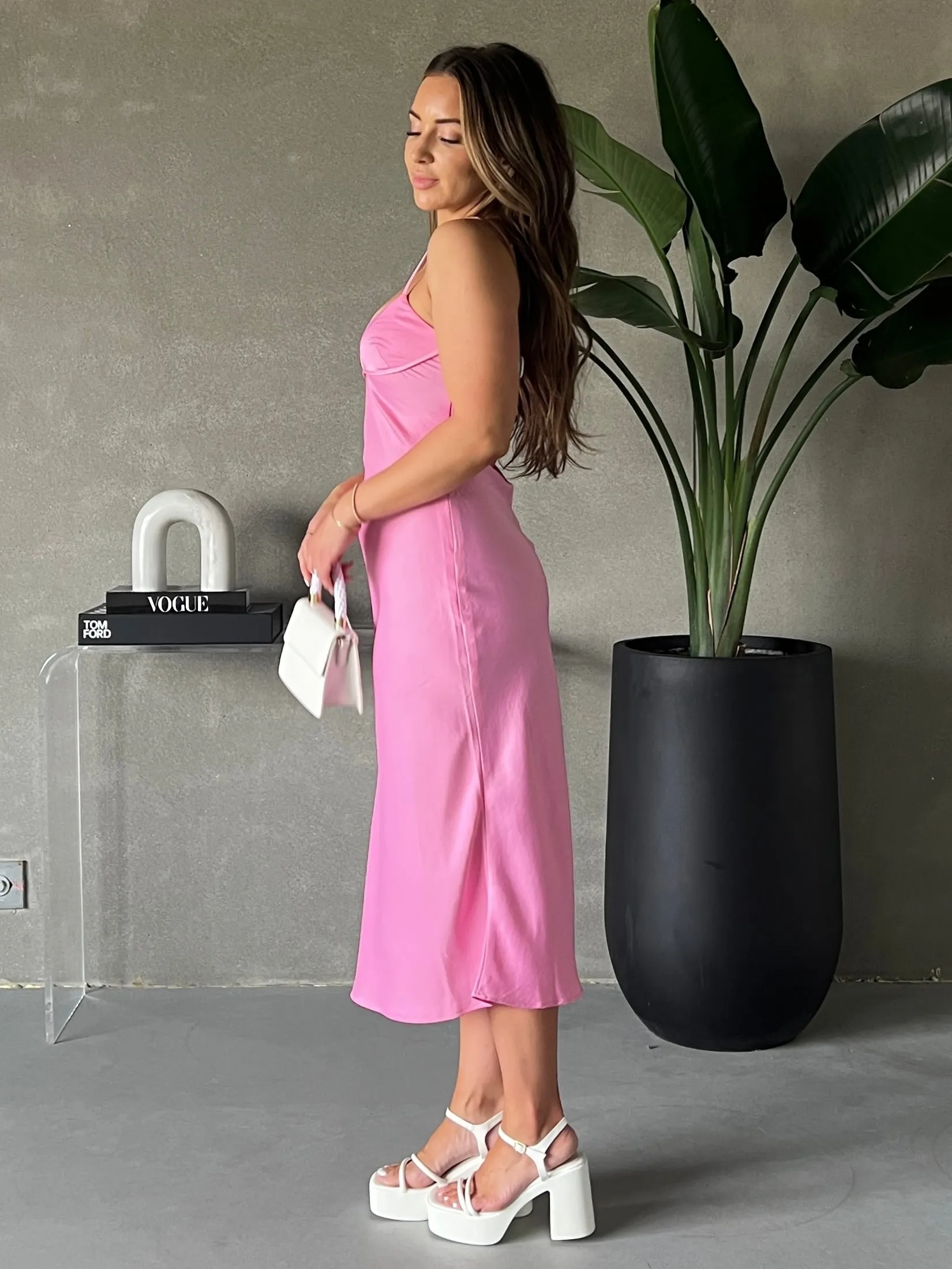 ONLY Mia Satin Midi Dress