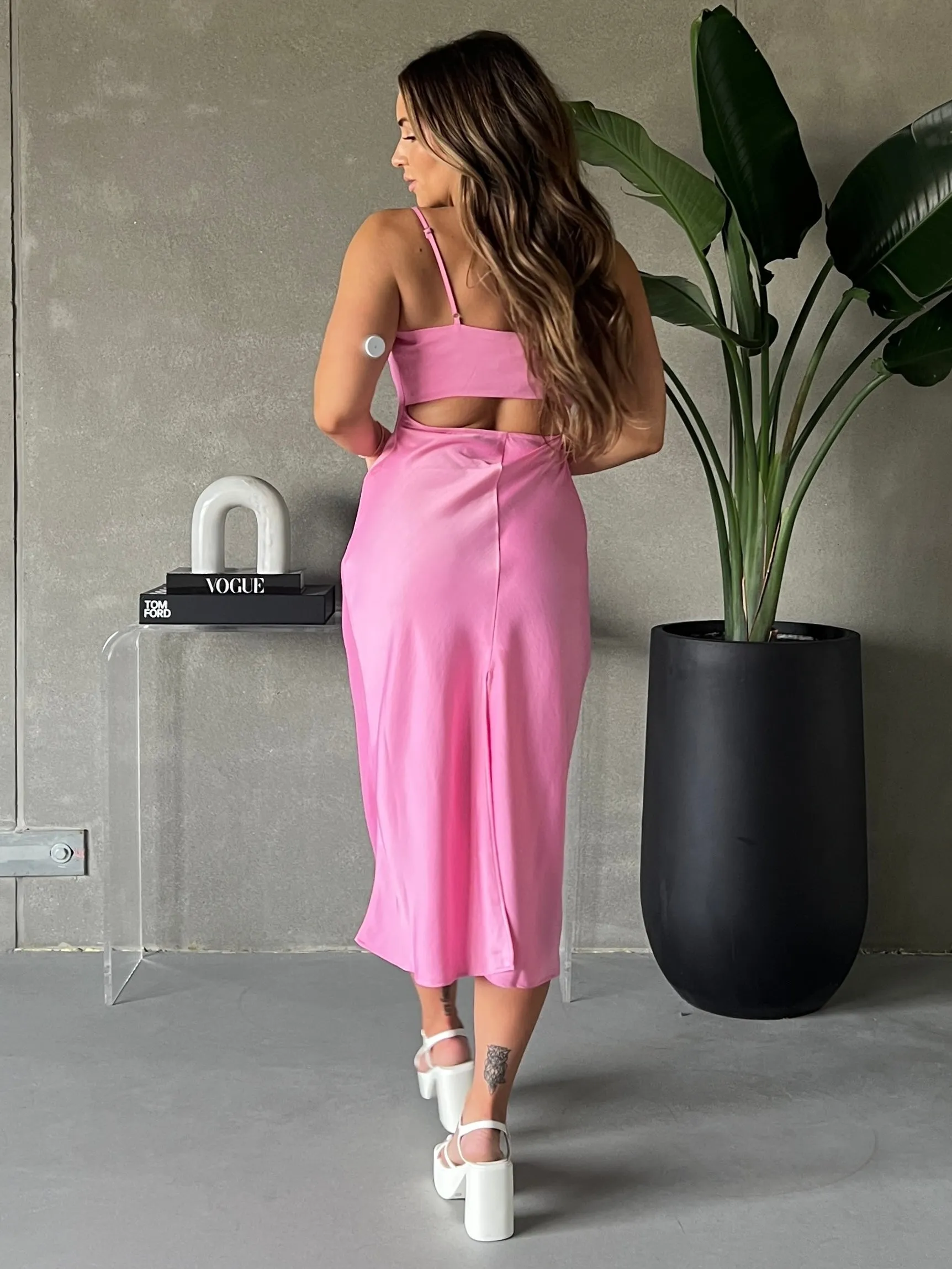 ONLY Mia Satin Midi Dress