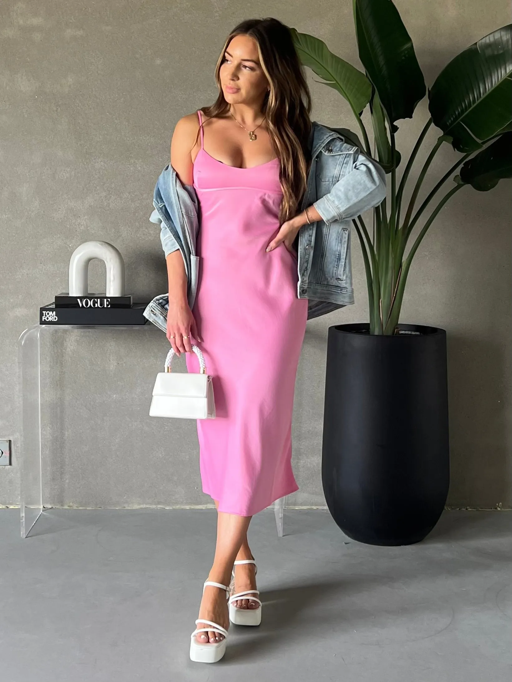 ONLY Mia Satin Midi Dress