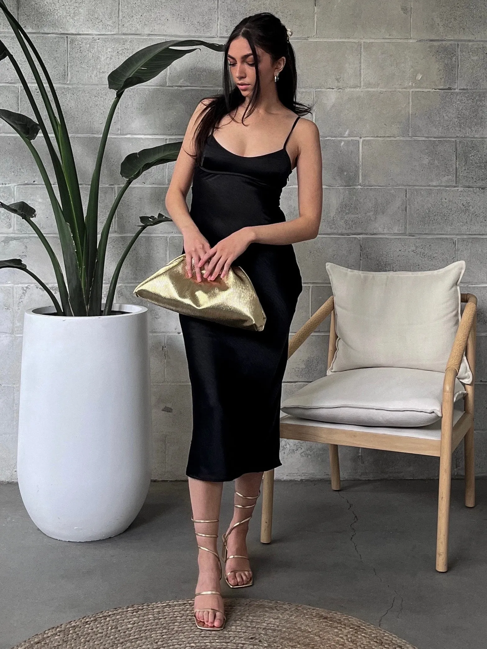 ONLY Mia Satin Midi Dress