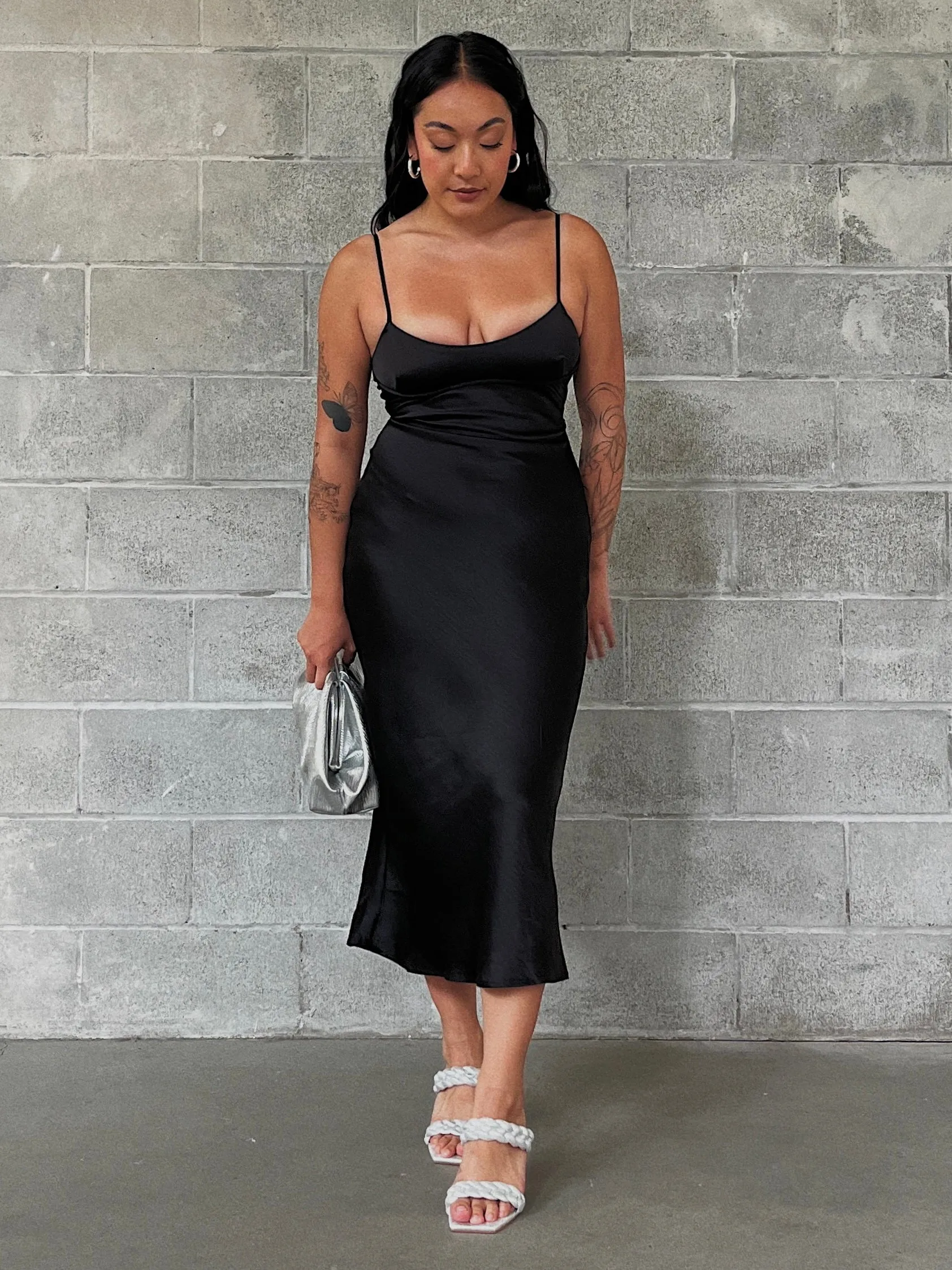 ONLY Mia Satin Midi Dress