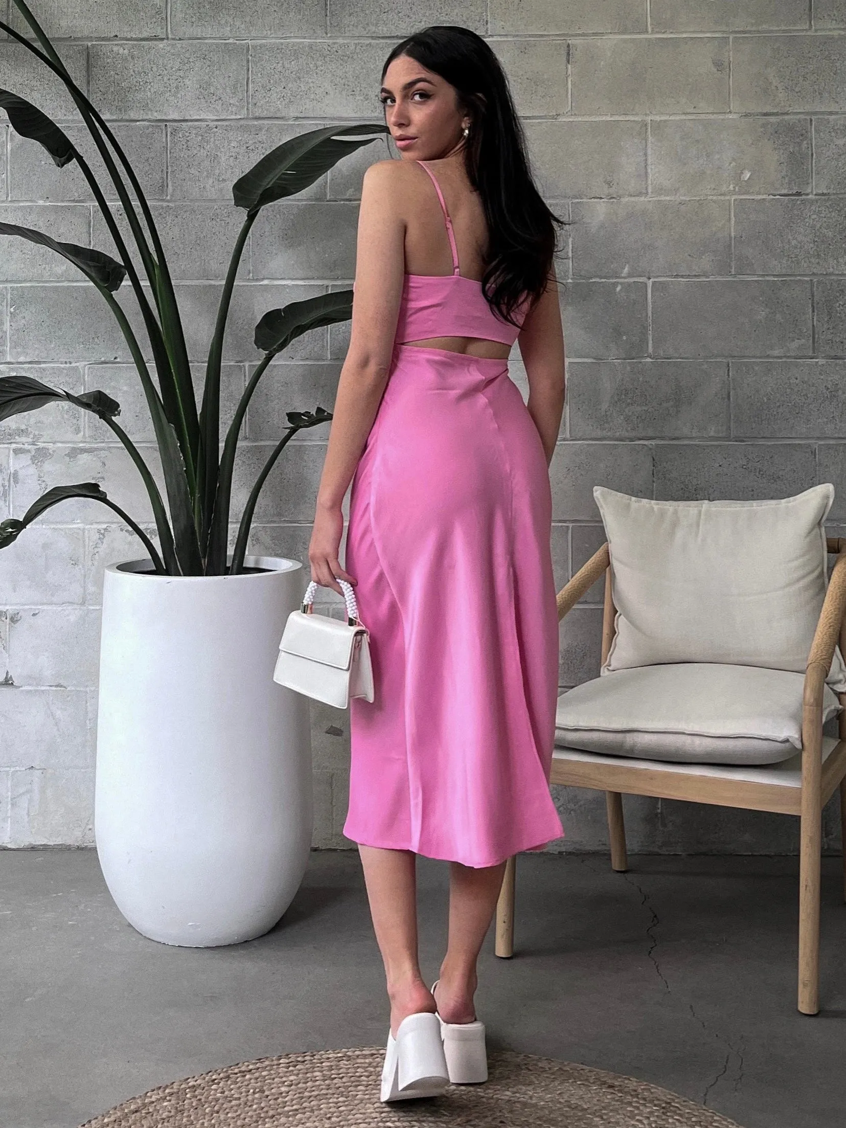 ONLY Mia Satin Midi Dress