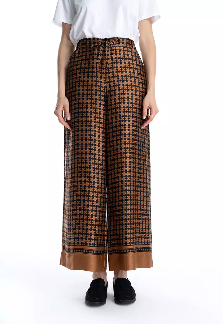 Optical Printed Straight Leg Trouser