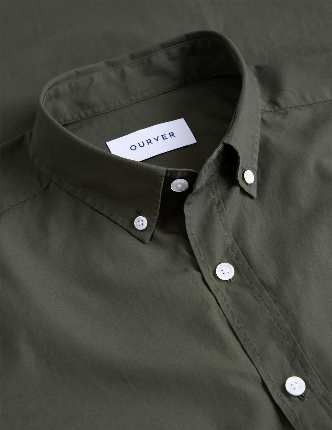 Organic Cotton Poplin Shirt-Olive