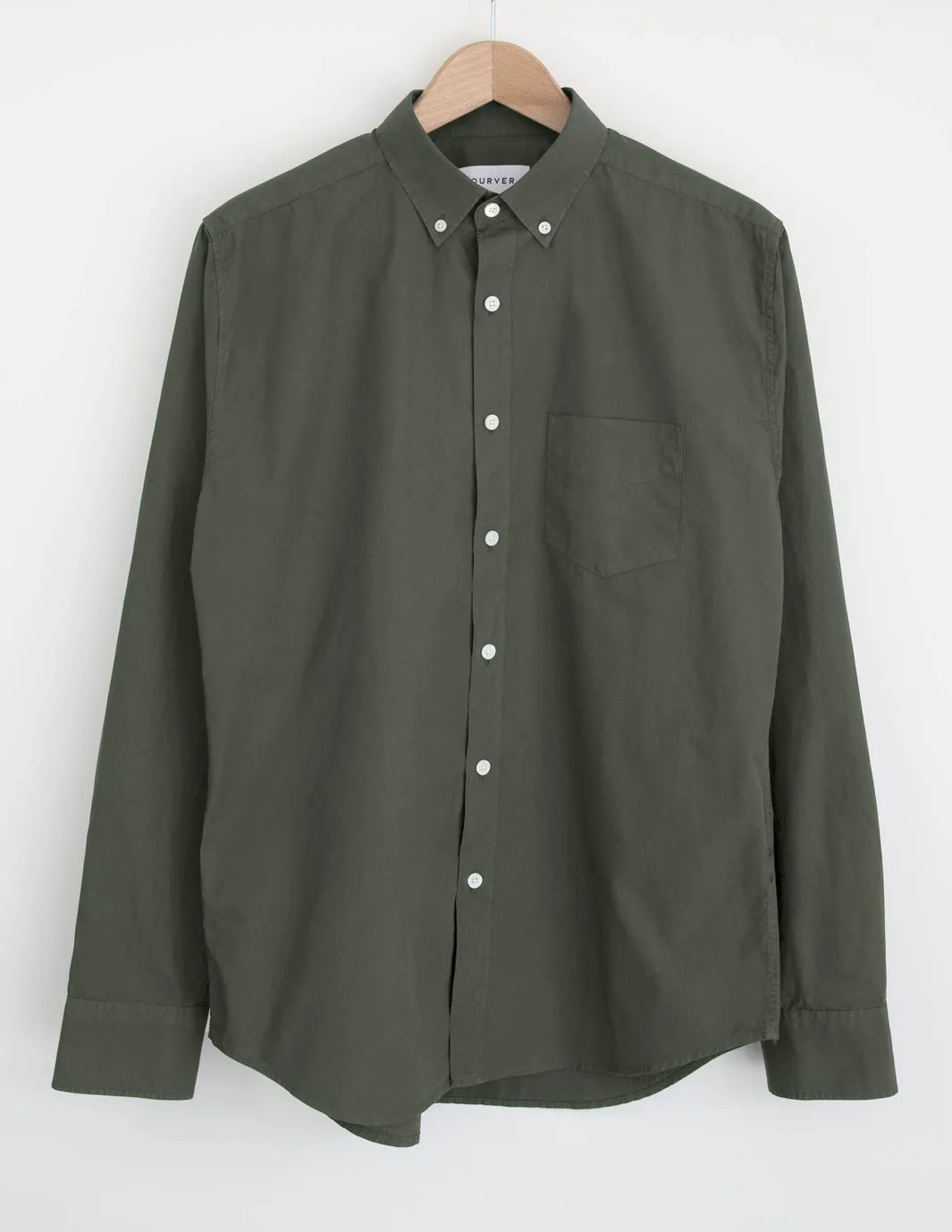 Organic Cotton Poplin Shirt-Olive