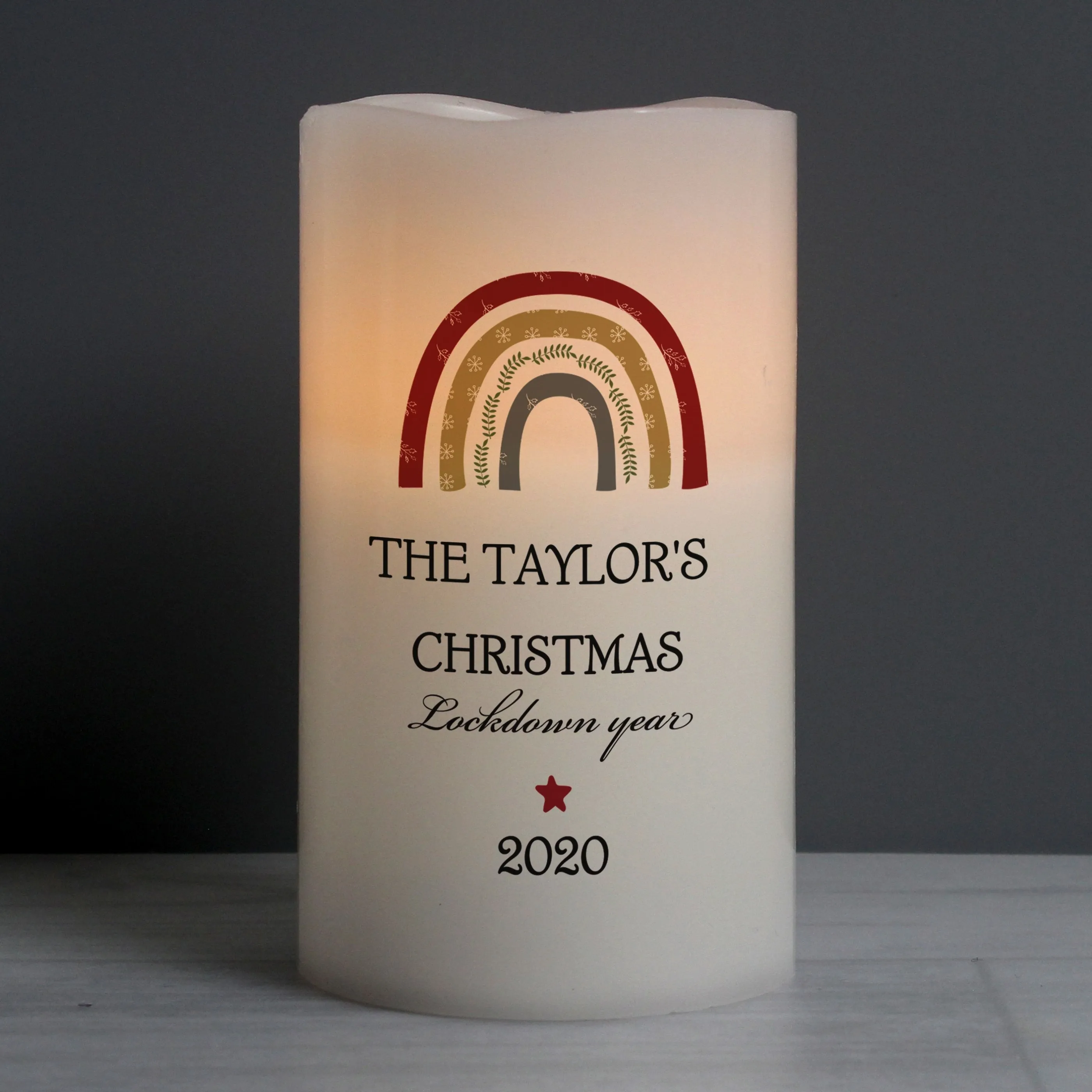 Personalised Christmas Lockdown Led Candle