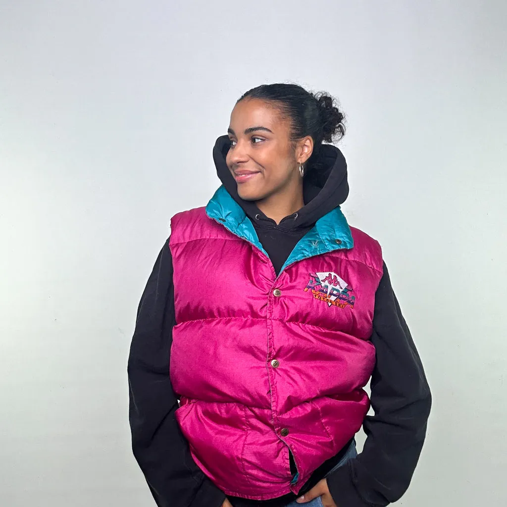 Pink 90s Kappa Puffer Jacket Coat Gilet (XL)