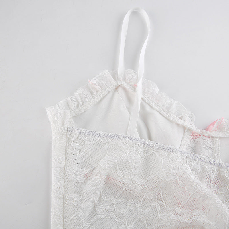 Pink Ribbon Lace Camisole