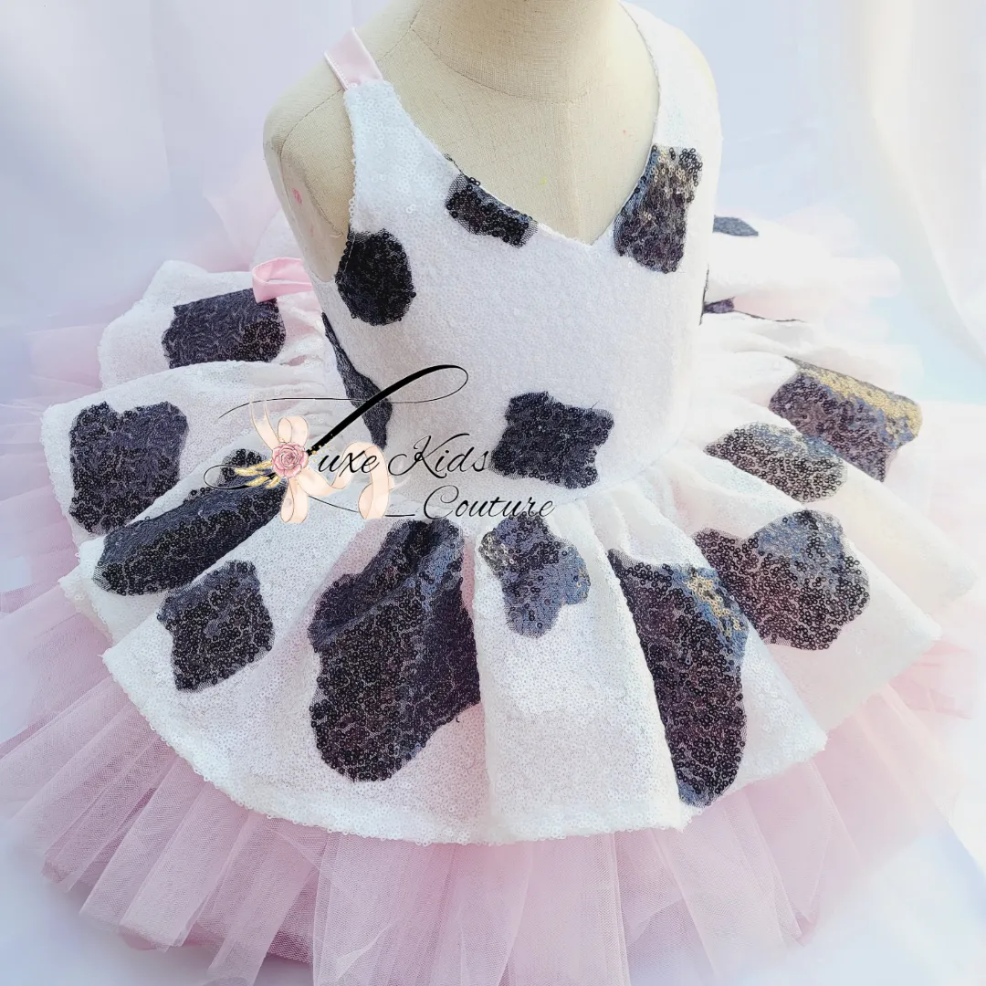 Pink vaquita sequin Couture Dress