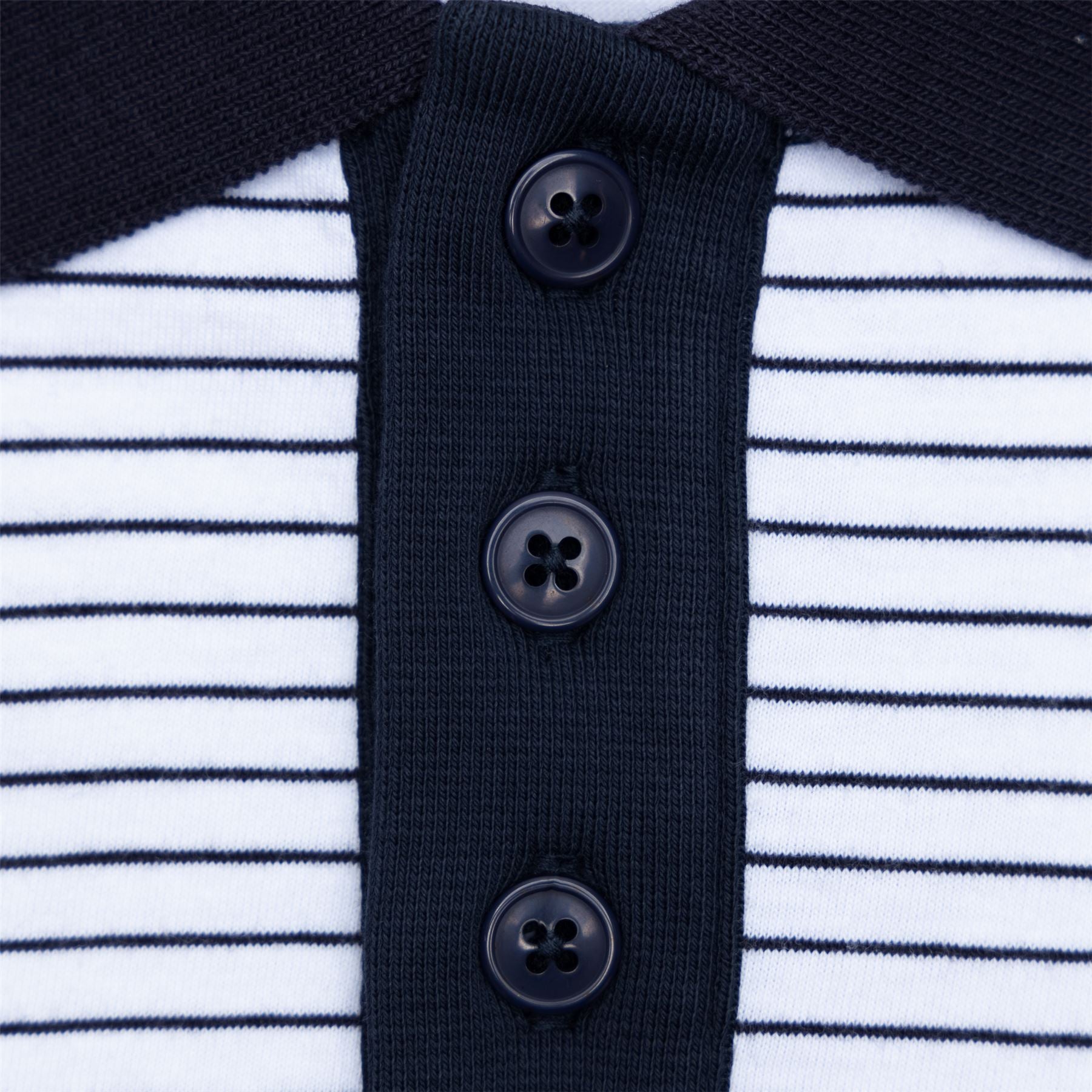 Play Well LS Polo Off White/Deep Navy Pin Stripe - SS23