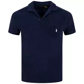 Polo Golf Classic Fit Cotton Knit Open Placket Polo Newport Navy - 2024