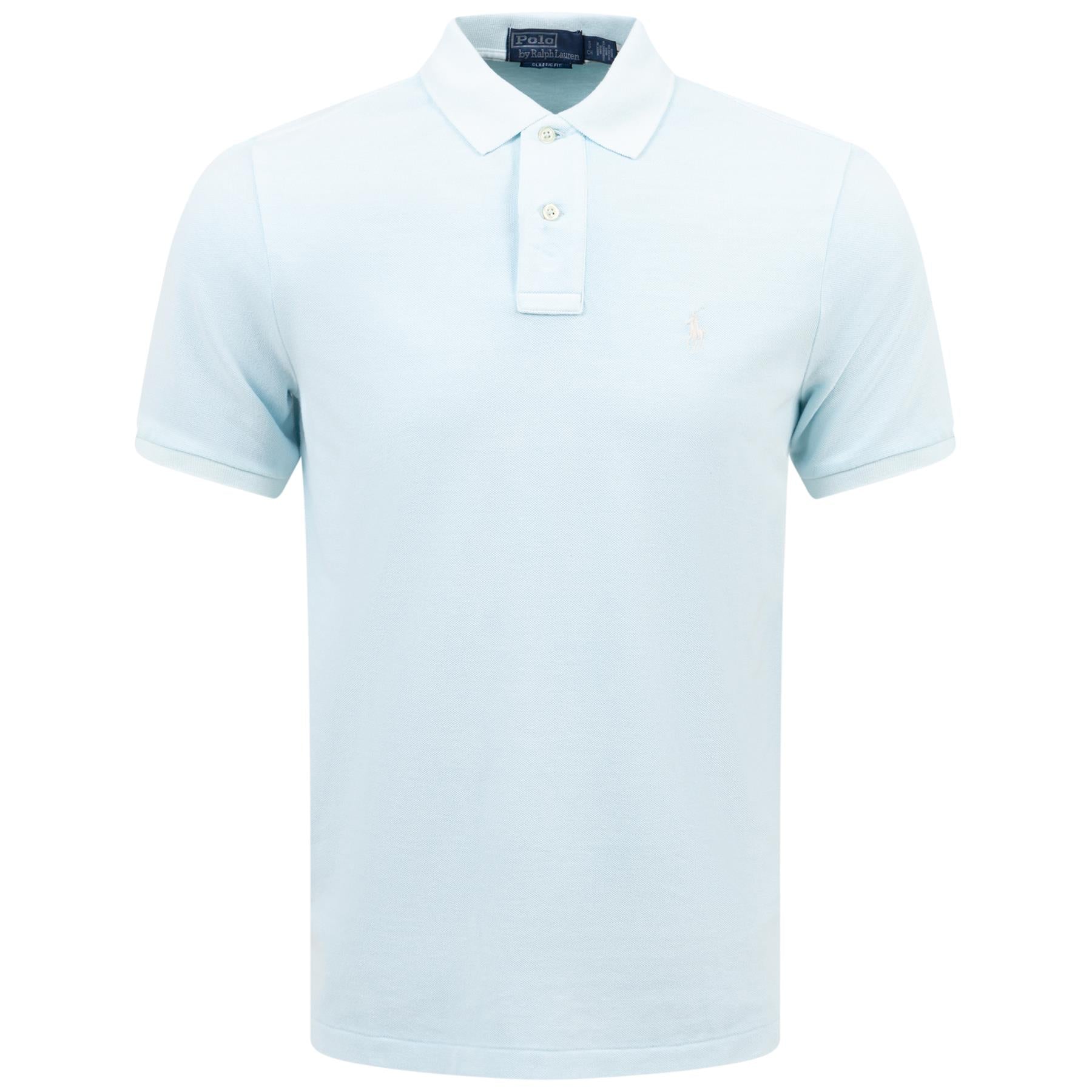 Polo Golf Classic Fit Cotton Knit Polo Sky Blue - SU24