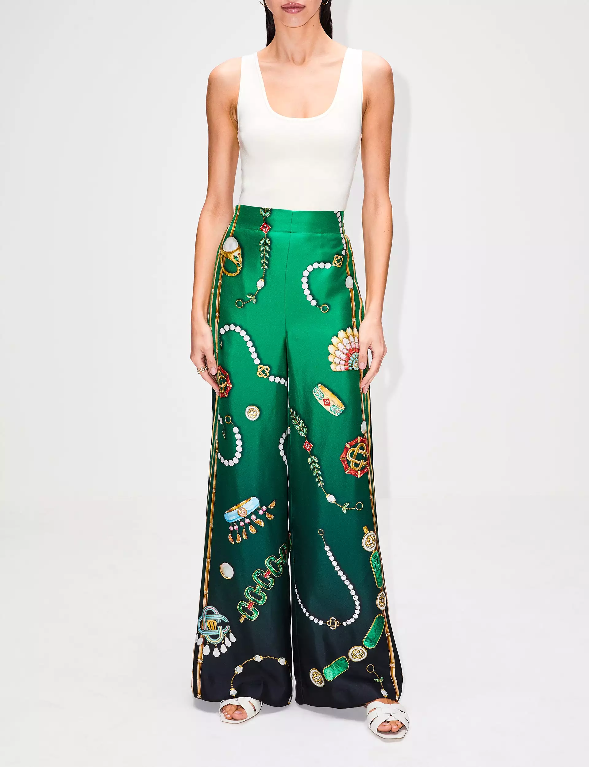 Printed Wide Leg Trouser