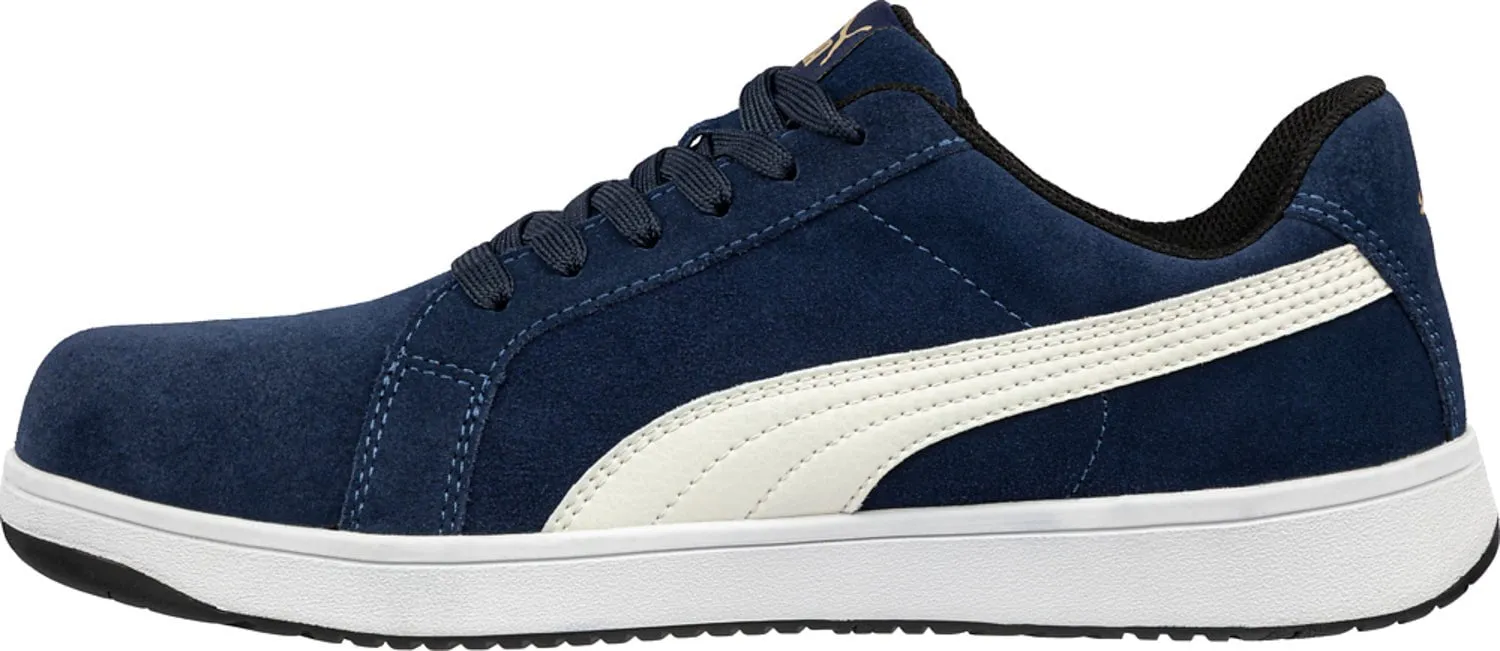 Puma Safety Mens Iconic Low ASTM EH Navy Suede Work Shoes