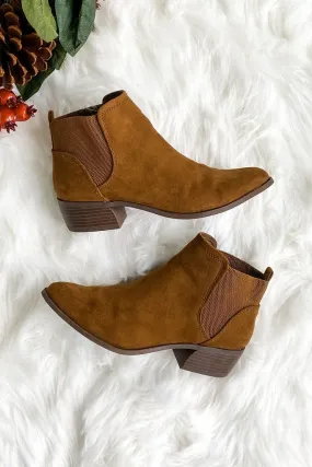 Qupid Rager Booties- Coffee Suede