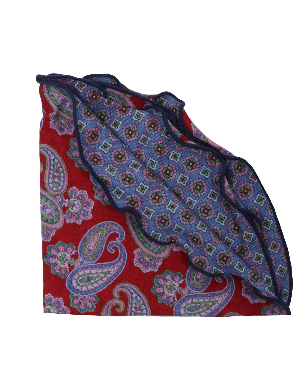 Red and Blue Paisley Pocket Circle