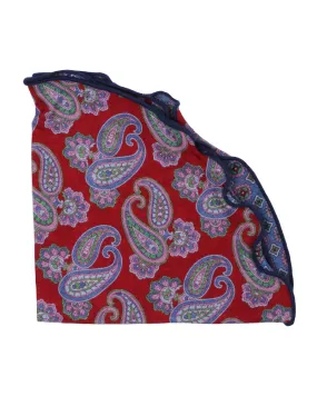 Red and Blue Paisley Pocket Circle