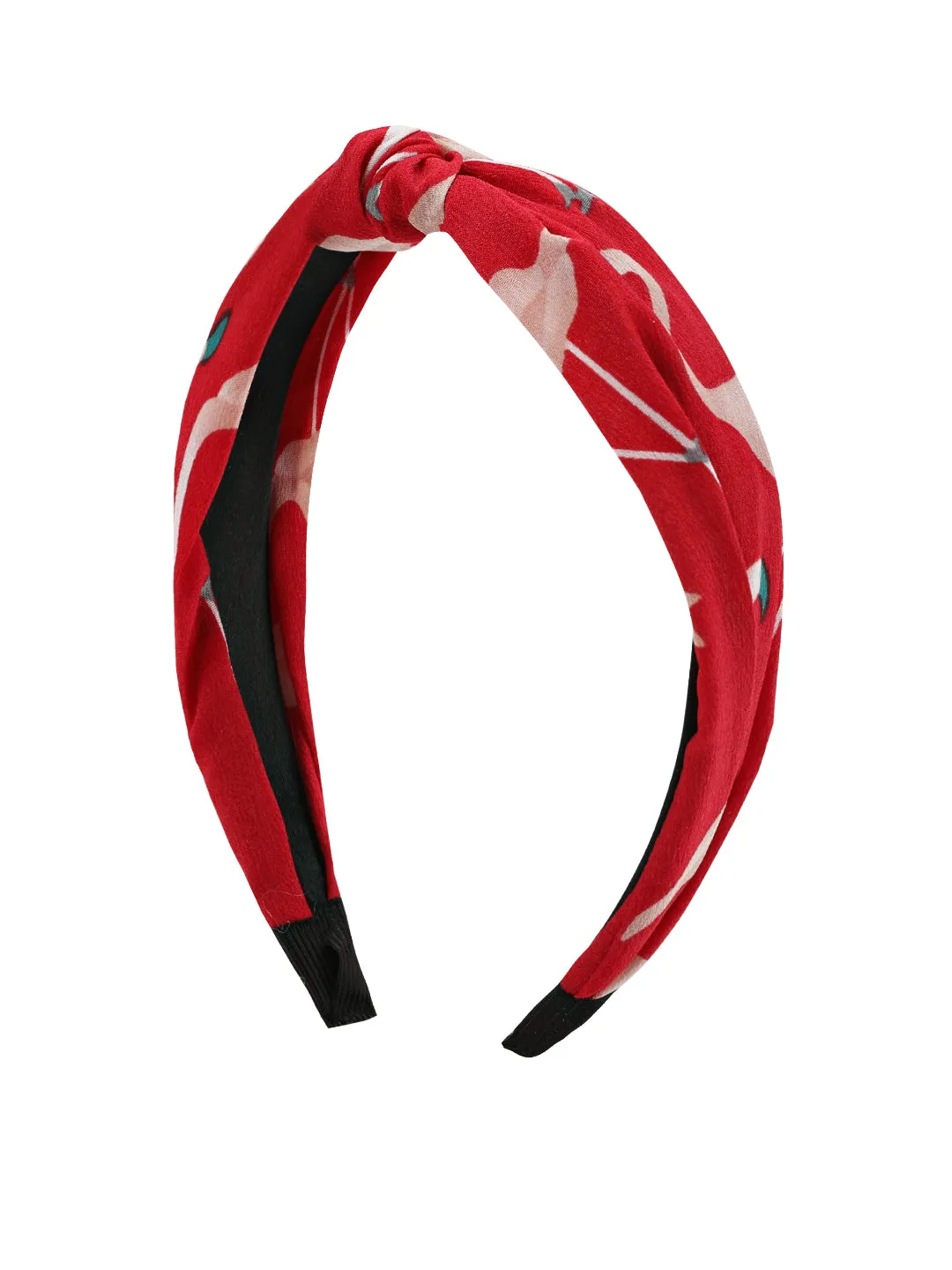 Red Printed Knotted Hairband