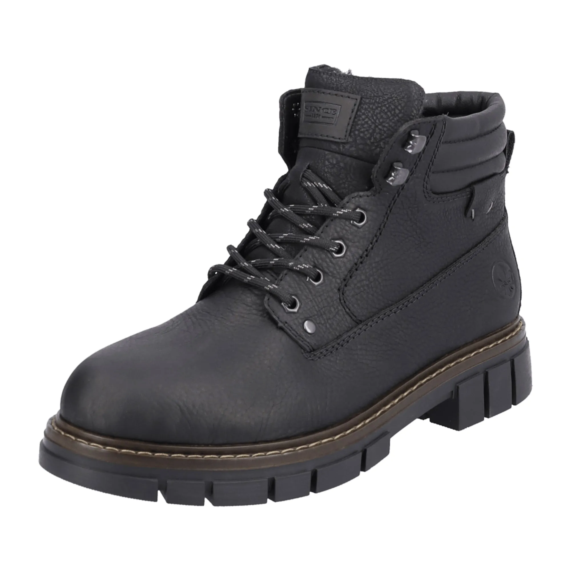 Rieker Black Men's Lace-Up Boots for Fall/Winter