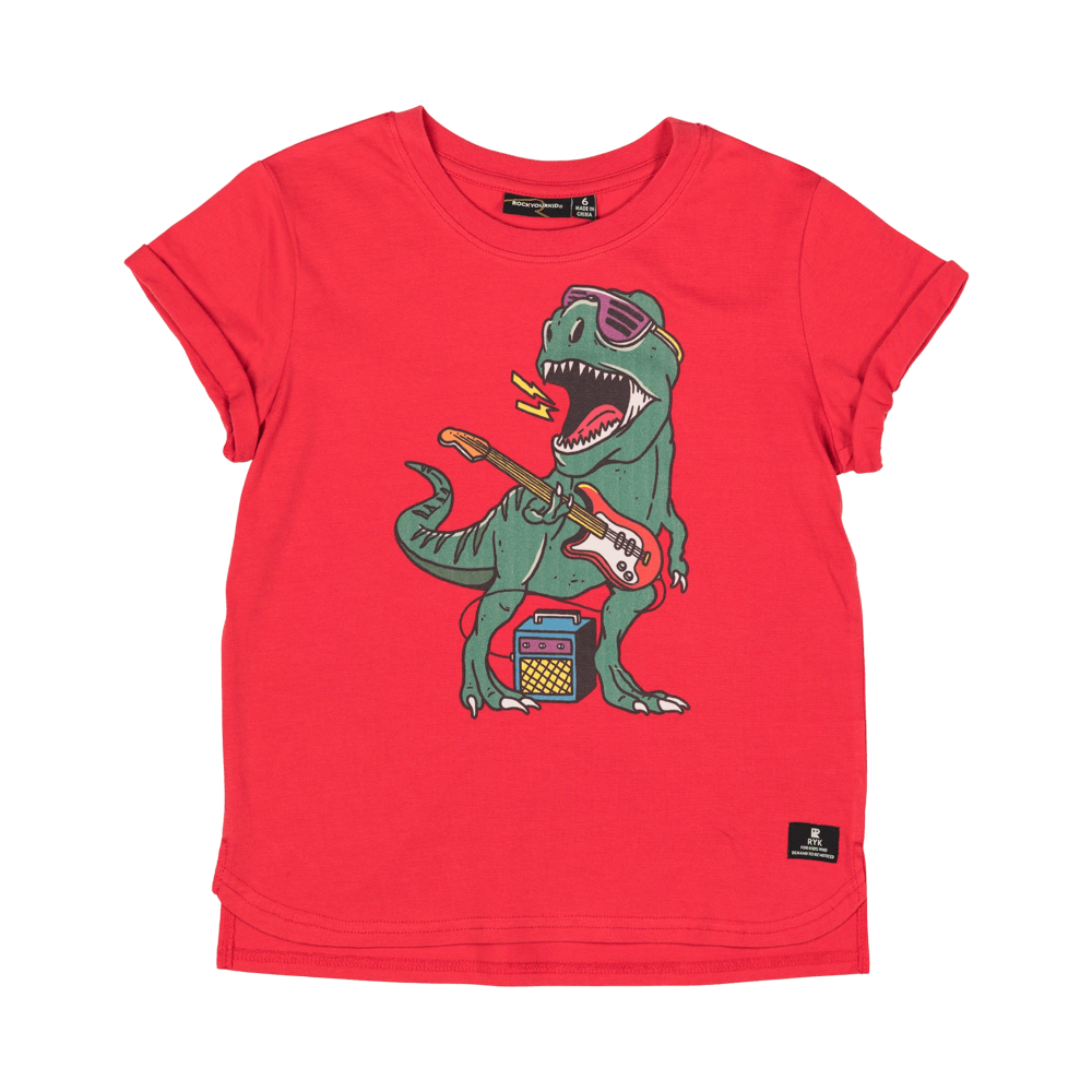 Rock Your Baby Rock Out Dino SS T-Shirt Boxy Fit