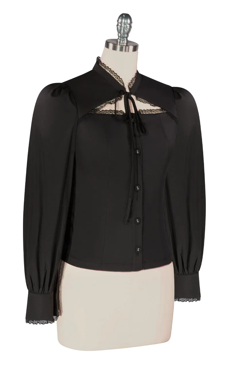 Sherlock Peek-A-Boo Blouse (Black)