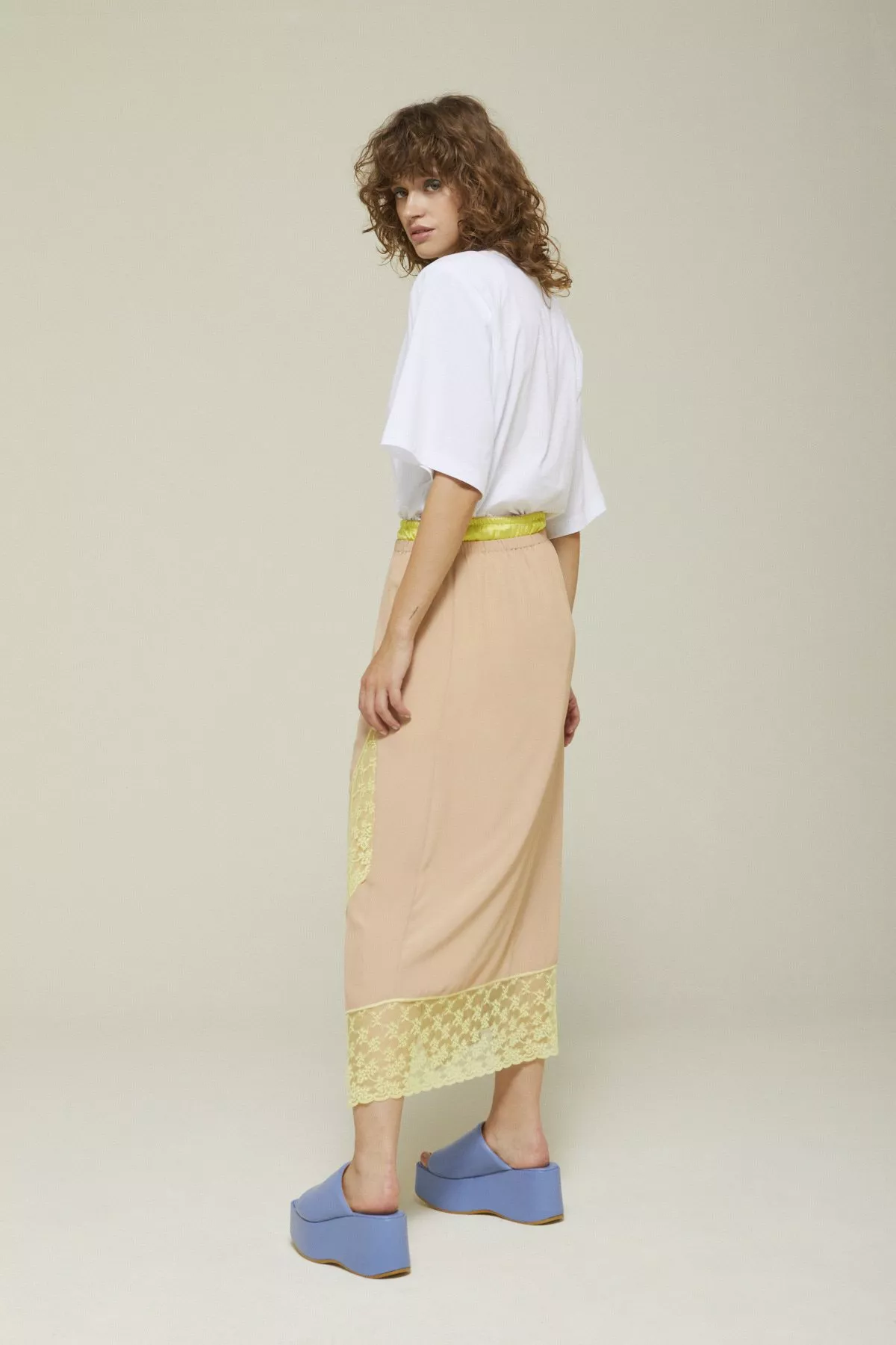 Silk blend skirt