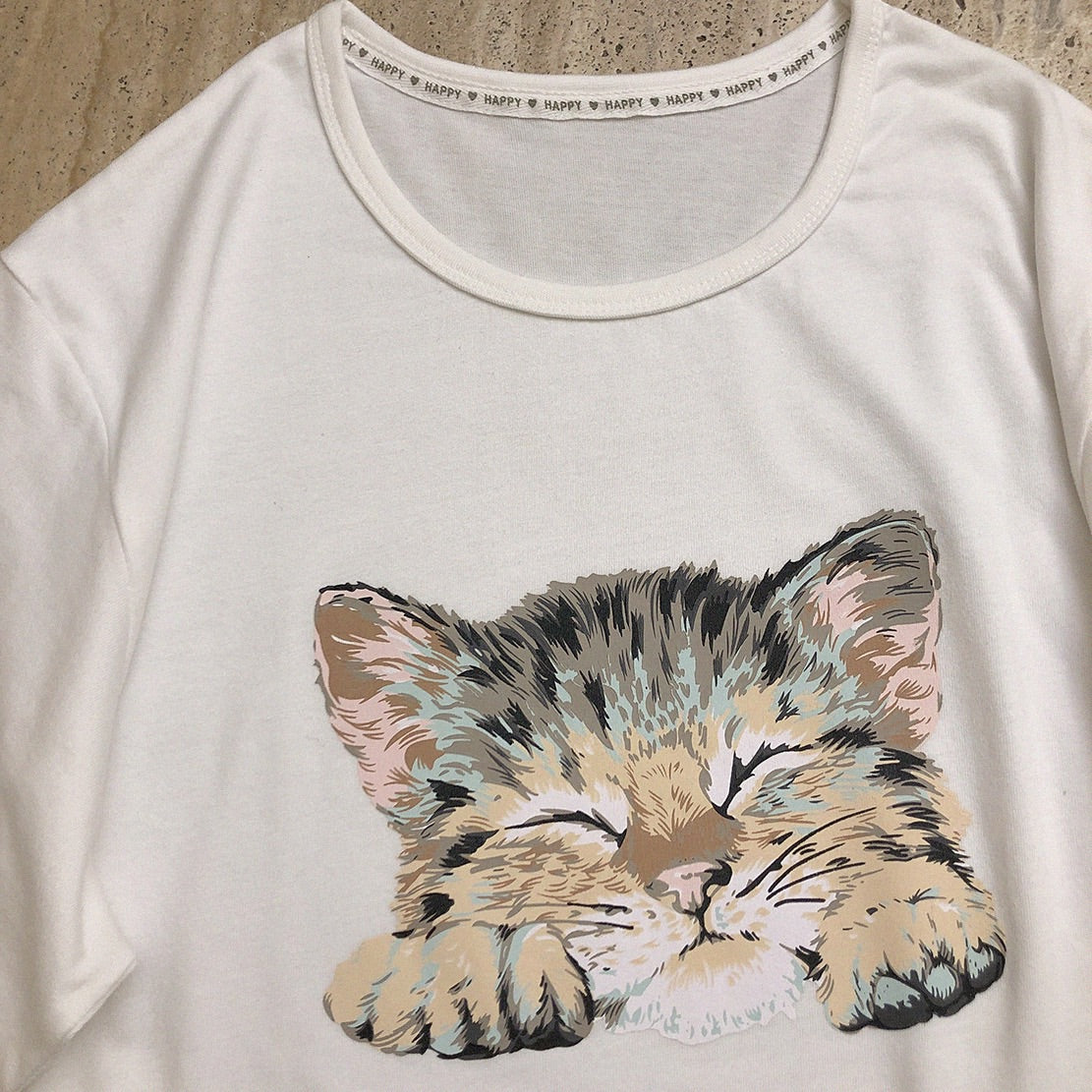 ”SLEEPING CAT” T-SHIRT BY66520